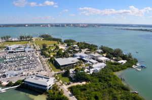 Aerial photo of Mote's City Island, Sarasota, campus